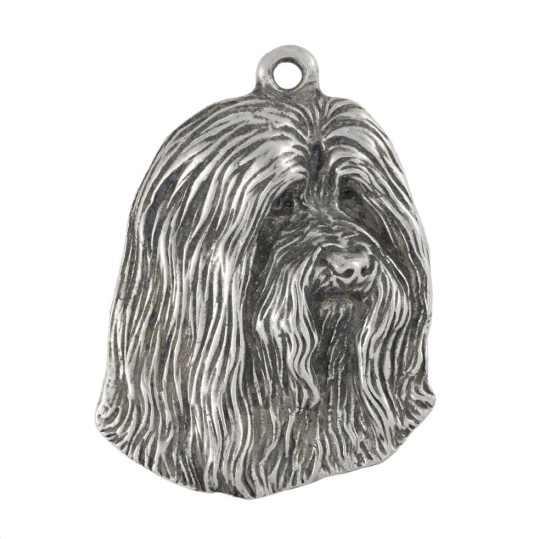 Bearded Collie, Highland Collie - Silver-plated key ring with a dog in a gift box, handbag decoration, backpack pendant by Art-Dog brand