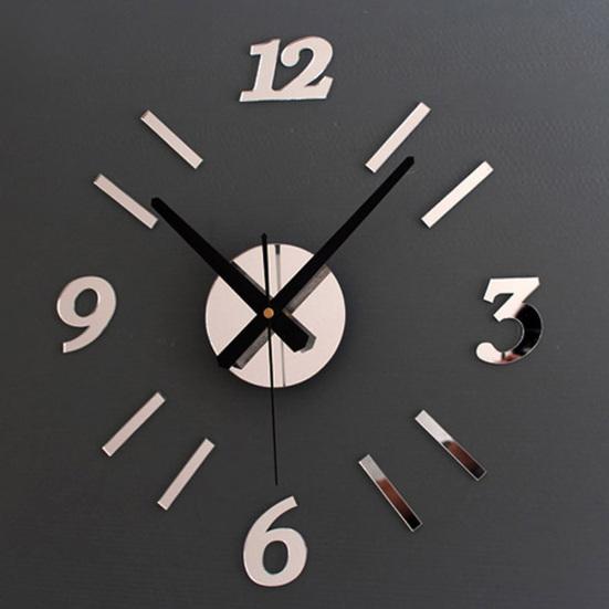 Modern Numbers DIY Adhesive Wall Clock Sticker Living Room Office Hanging Decor