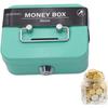 Lockable Money Box Metal Coin Bank Durable Cash Box