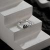 Кольцо Niche Textured Black Zircon S925 Sterling Silver Ring Simple Opening Adjustable Men and Women's Neutral