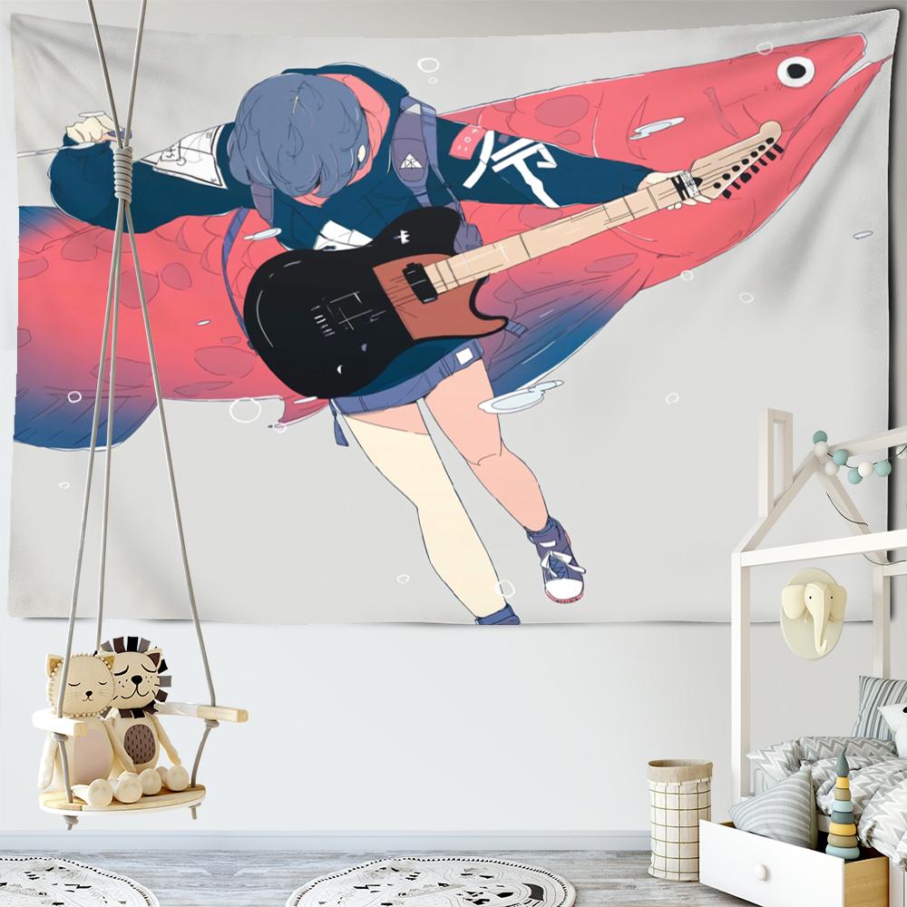 Гобелен с аниме-игрой для девочек, настенный подвесной мультяшный милый кавайный гобелен для девочек, эстетика комнаты, хиппи, домашний декор