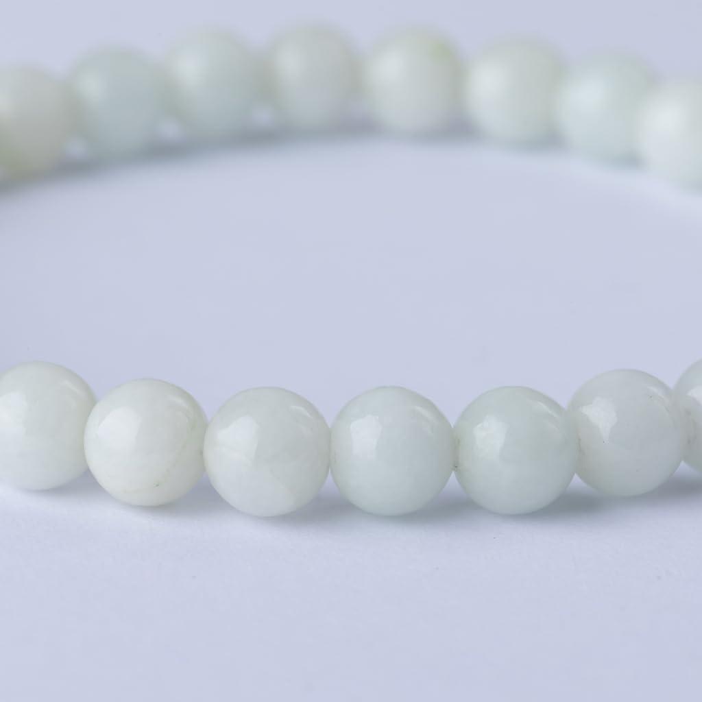 16cm White Itoigawa Natural Jadeite Japanese National Jomon Power Stone Jadeite Workshop Special Paulownia Wood Quality Certificate ABR0884 (6mm