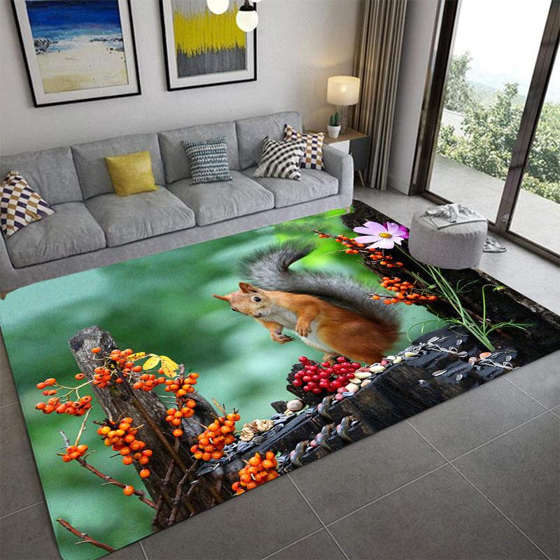 S-squirrel Printed Carpet Fashion Yoga Mat Non-Slip Carpet Bedroom Decoration Outdoor Carpet Bedroom Birthday Gift