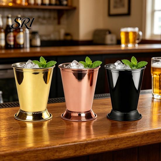 Temperature Retaining Wine Glass Cocktail Stainless Steel Julep Cups 400ml Reusable Southern-style Elegant Metal Drinkware for Home Bar Use