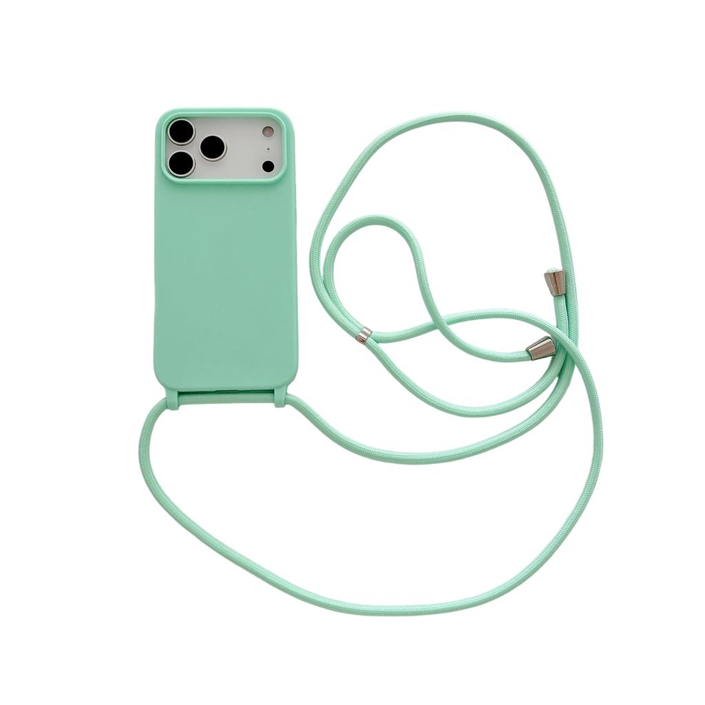 Чехол из жидкого силикона с ремешком через плечо для iPhone 17 Air 17 16 15 14 13 12 11 Pro Max X XR Max 7 8 Plus Samsung S25 S24 23 Ultra Plus