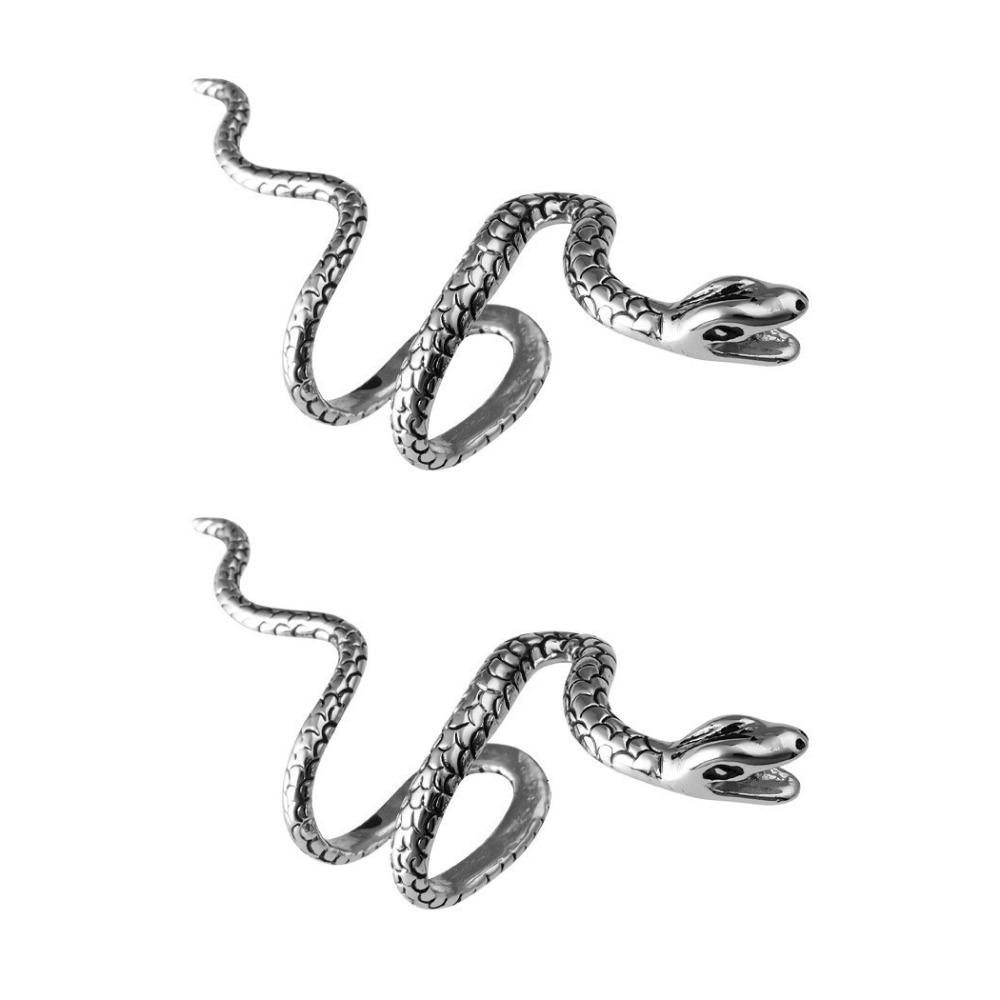2 шт. Регулируемые серьги-каффы в виде змеи, многоцветные, не требующие прокола, модные серьги-каффы, унисекс