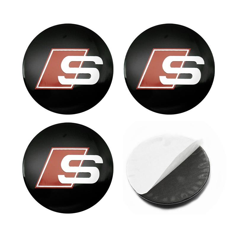 For Audi A5 4Pcs 56mm Car Wheel Hub Cap Center Sticker Emblem Badge Decal Accessories For Audi A1 A3 A4 A5 A6 A7 Q3 Q5 Q7 RS3 RS4 RS5 S3 S4