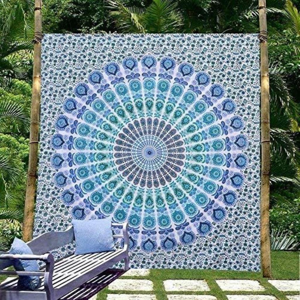 Indian Hippie Bohemian Psychedelic Mandala Wall Hanging Bedding Tapestry