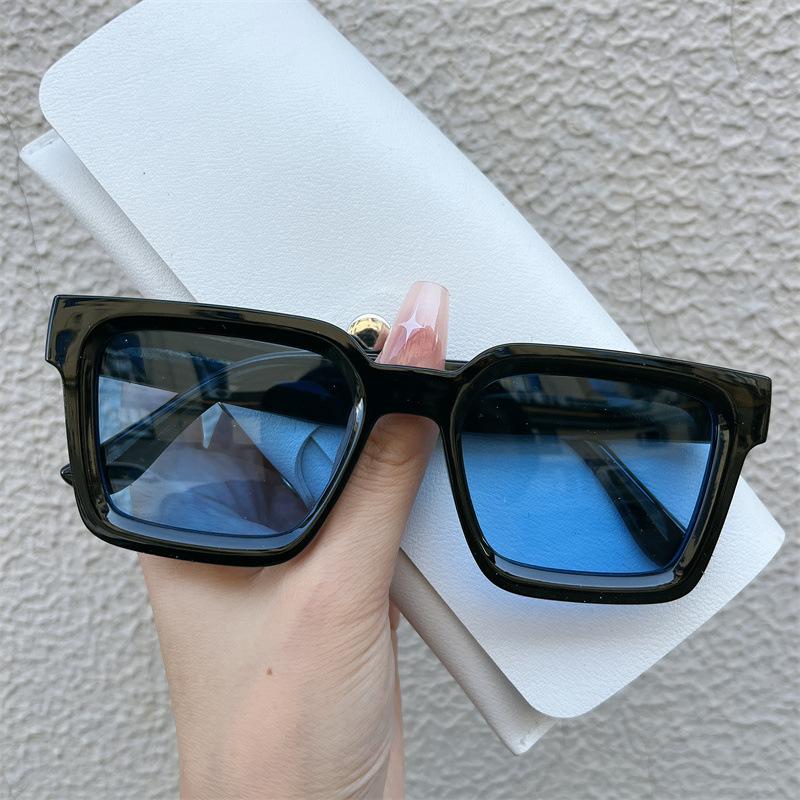 Vintage Double Bridges Men Square Sunglasses Fashion Clear Ocean Lens Sun Glasses Women Trending Shades Eyewear Uv400 Glasses