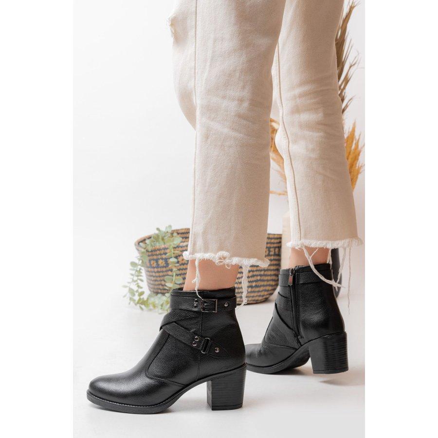 Женские повседневные стильные ботинки из натуральной кожи на массивном каблуке