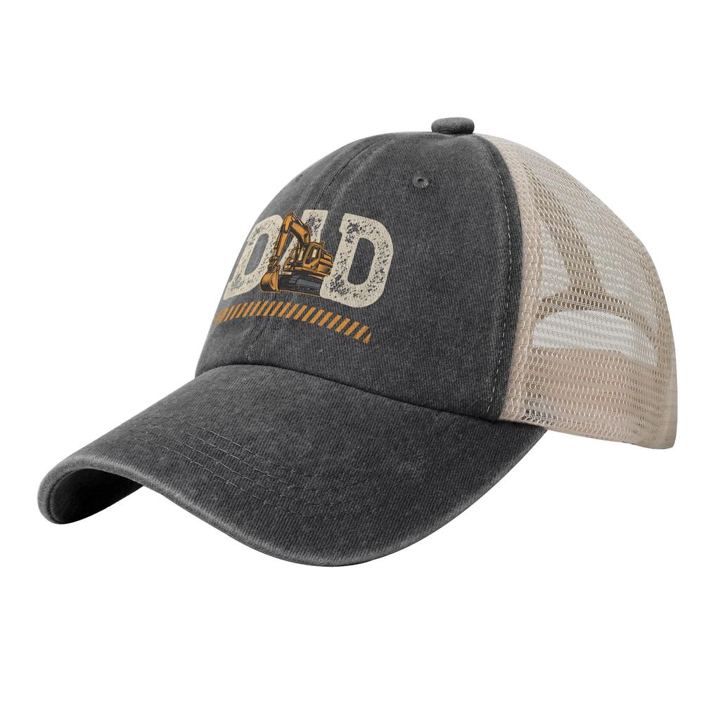 Excavator Dad Fathers Day Construction Father Birthday Denim Sun Hats Outdoor Gym Adjustable Baseball Caps Couple Fashion Hats