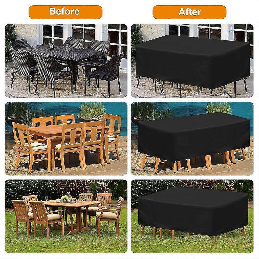 (213 x 132 x 74 cm) Oxford Rectangular Garden Furniture Cover, Table Cover UV Protection