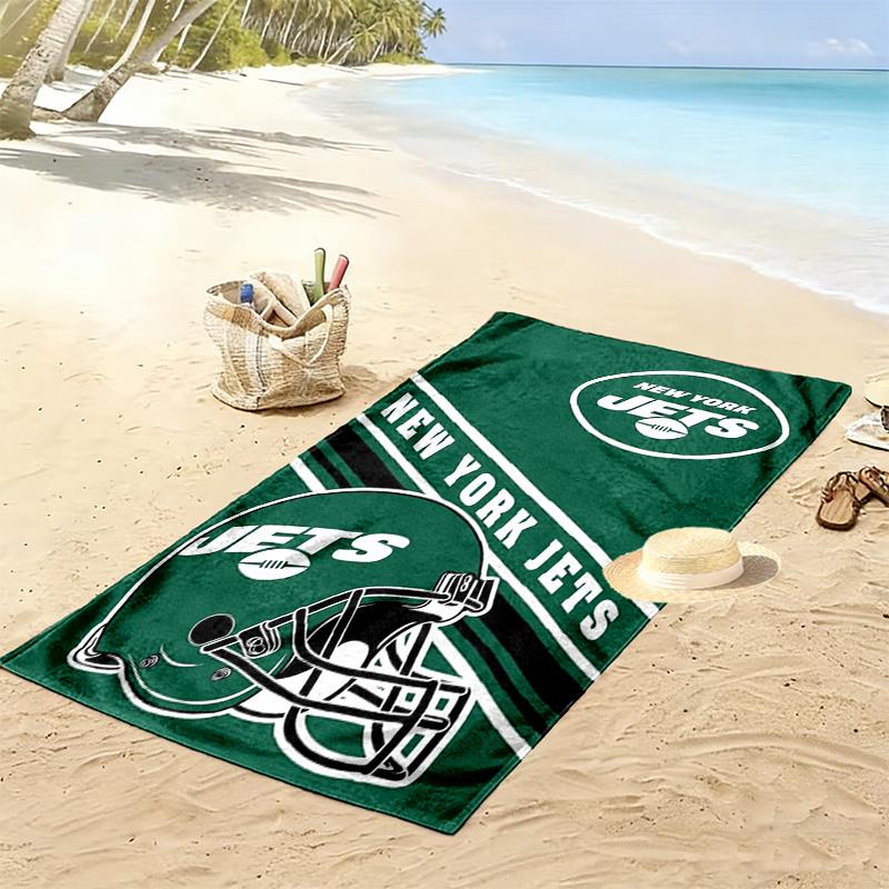 Пляжное полотенце с принтом New York Jets, большое, мягкое, быстросохнущее, для пляжа, кемпинга, плавания