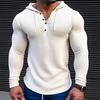 Men Spring Autumn Sweatshirt Top Solid Color Slim Fit Long Sleeve Breathable Casual Pullover Shirt Hooded Top