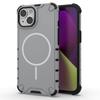 For iPhone 13 Magnetic Case Corrugated Texture Heat Dissipation Shockproof TPU+PC Phone Back Cover