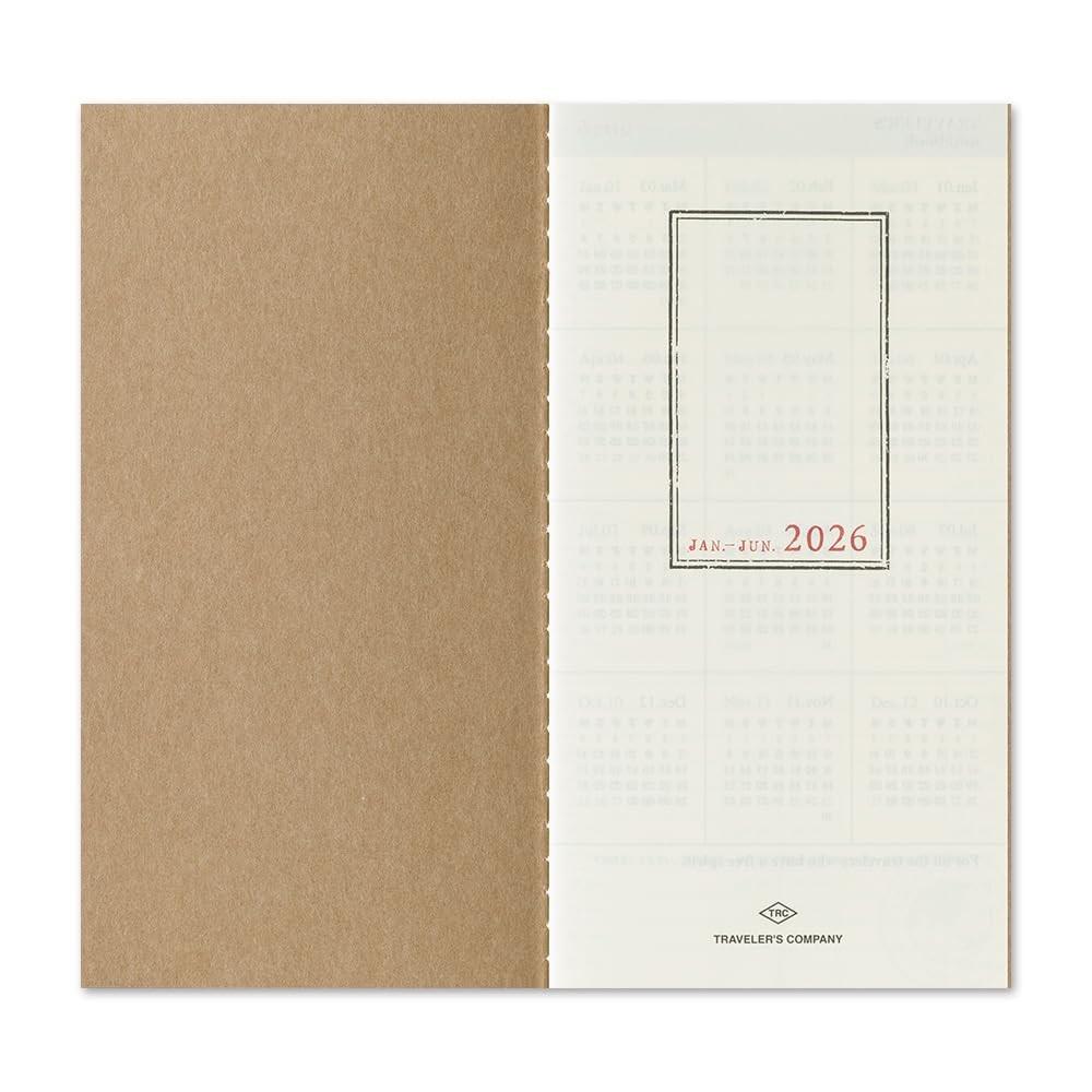Сменный блок для Travelers Notebook Планер 2026 A5 Slim Вертикальный с началом в январе