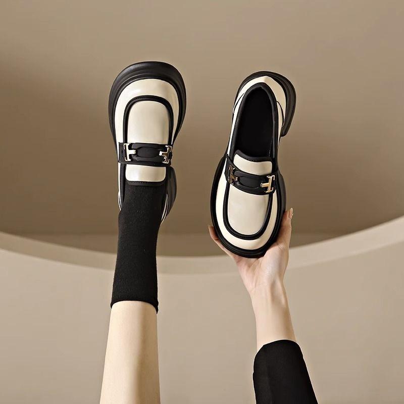 Туфли Мэри Джейн осенние на платформе лоферы туфли на одной педали