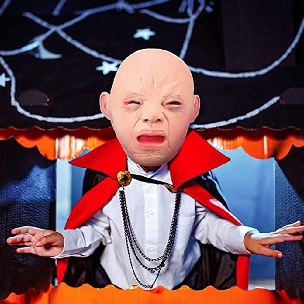 Хэллоуин Костюмы Реквизит Маска плачущего лица Маска плачущего ребенка Латексная маска На всю голову для взрослых