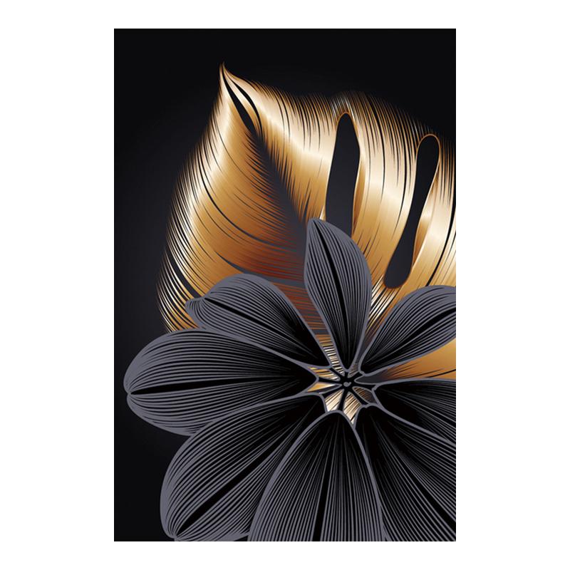 Золотой Черный Лист Искусство Печать на Холсте Картина Современный Минималистский Абстрактная Настенная Картина Скандинавская Гостиная Украшения Дома Плакат