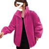 Женские модные зимние пальто с бархатом и утолщенным двусторонним бархатным воротником-стойкой, теплая толстовка для женщин, кардиган на молнии, флис для женщин