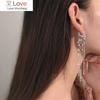 925 Sterling Silver Heart Disc Tassel Earrings Temperament for Women Long Earrings for Wedding Fashion Silver Jewelry