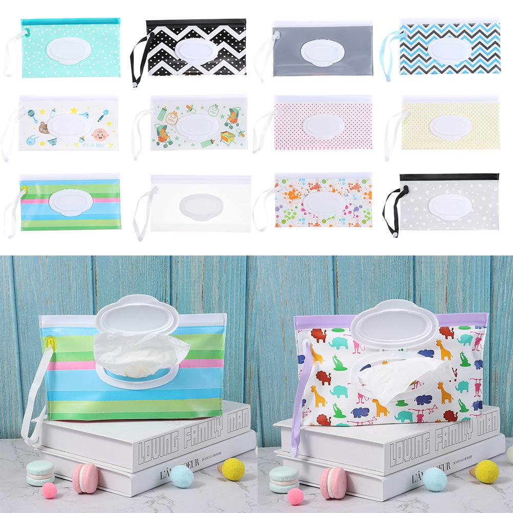 Flip Cover Wet Wipes Bag Stroller Accessories Napkin Storage Boxes Cute Cosmetic Pouch