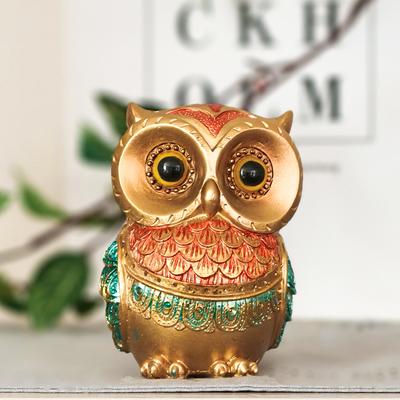 Скульптура совы в стиле люкс, статуэтка из смолы, декоративный предмет ручной работы для дома, спальни, гостиной, кабинета, роскошное украшение для стола