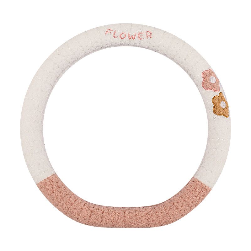 Car Steering Wheel Cover Winter Plush Cute New Style Warm Non-Slip Wear-Resistant High-End Round Steering Wheel Cover Decoration