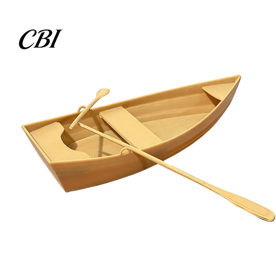 Showcase Decoration Piece 3D Printed Boat Figurine, Stable Ornaments with Paddle, Niche Art Collectible Base Miniature for Home Office Desktop Display