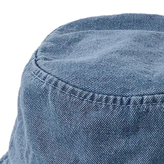 Denim Fisherman Hat Retro Style Unisex Sun Protection Basin Hat Flat Top Short Brim Solid Color Thin Bucket Hat