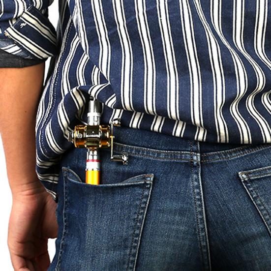 1M удочка-ручка с катушкой для спиннинга, прочная мини-карманная телескопическая короткая удочка из алюминиевого сплава для подледной рыбалки на реке, озере, водохранилище