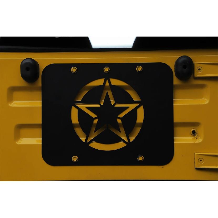Car Spare Tire Carrier Delete Filler Plate Cover Tailgate Tramp Stamp for Jeep Wrangler TJ 1997-2006 Exterior Accessories Black