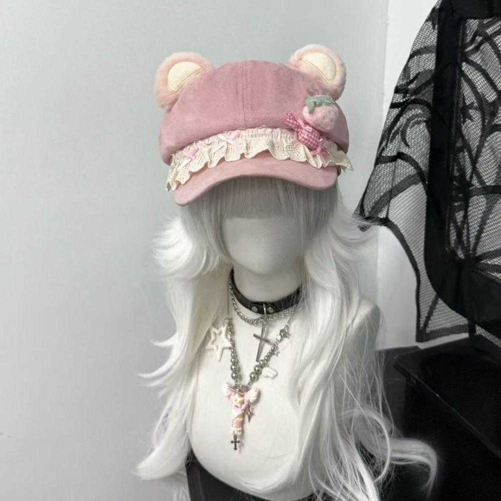 Lightweight Beret Hat 3D Cat Ears Cat Ear Cap New Cake Cat Ears Cap  Women