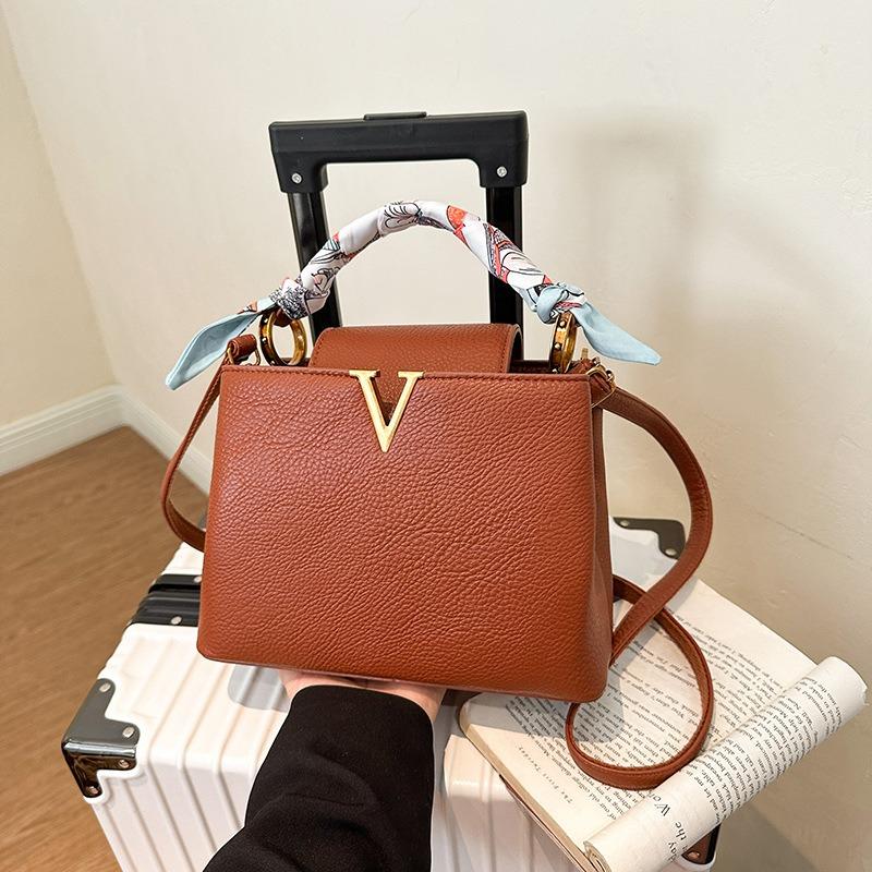 New Fashionable Lychee Pattern Lady Bag Portable Shoulder Oblique Span Women's Bag