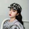 Для Девочек Корейский Стиль Осень Для Женщин Женщин Козырьки Кепка Шляпа Художника Восьмиугольная Кепка Клетчатый Берет