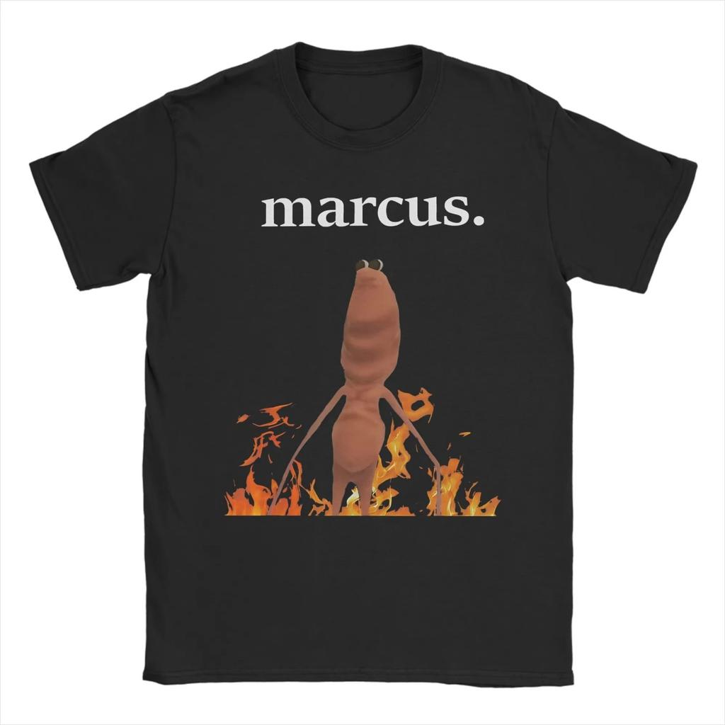 Мужские Женские Винтажные Футболки Marcus The Worm Хлопковая Одежда Смешная Футболка с Коротким Рукавом и Круглым Вырезом Футболка с Принтом