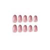 24pcs Manicure Press on Nails DIY Short Almond French False Nails Pink Grey