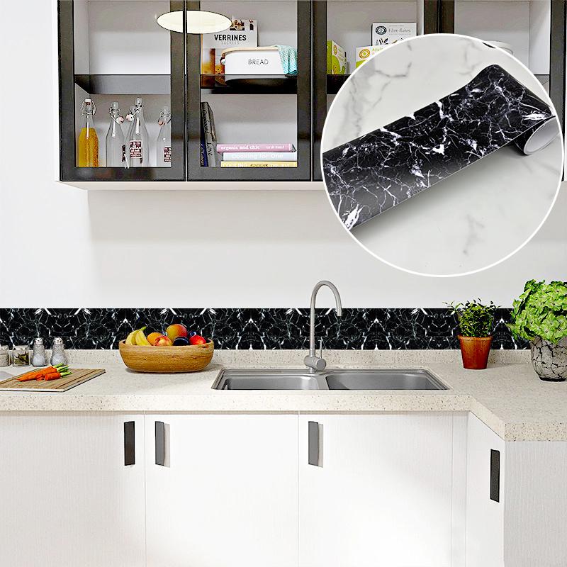 Черный мраморный плинтус, угловая наклейка на стену, ванная комната, кухня, офис, стекло, линия талии, домашний декор, водонепроницаемые волноводные обои