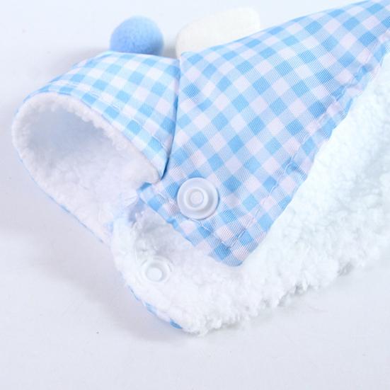 Попугай Теплая накидка Плюшевые птицы Верхняя одежда Пушистая клетчатая Мелкие животные Уютный плащ для зимы Аксессуар для костюма питомца