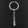 Fashion Keychain 26x8x8mm 3D Tower   Pendants DIY Men Jewelry Car Key Chain Ring Holder Souvenir For Gift