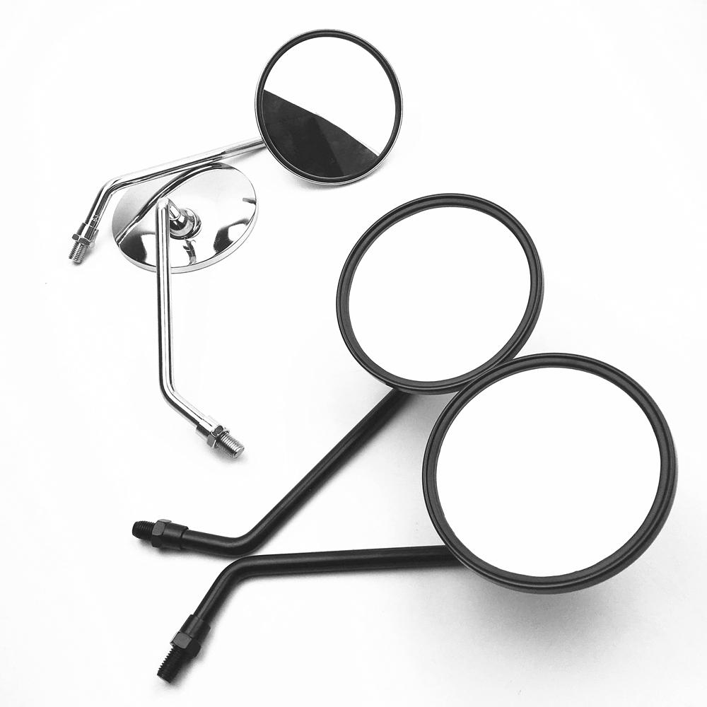 Черный/Хром Мотоциклетное Зеркало Заднего Вида Электрический Велосипед Зеркала Заднего Вида Мопед Боковое Зеркало 8мм 10мм Круглое