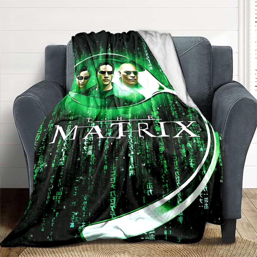 1pc The Matrix Flannel Throw Blanket - HD Printed Lightweight Soft Warm All-Season Blanket for Sofa, Bed, Travel, Camping012