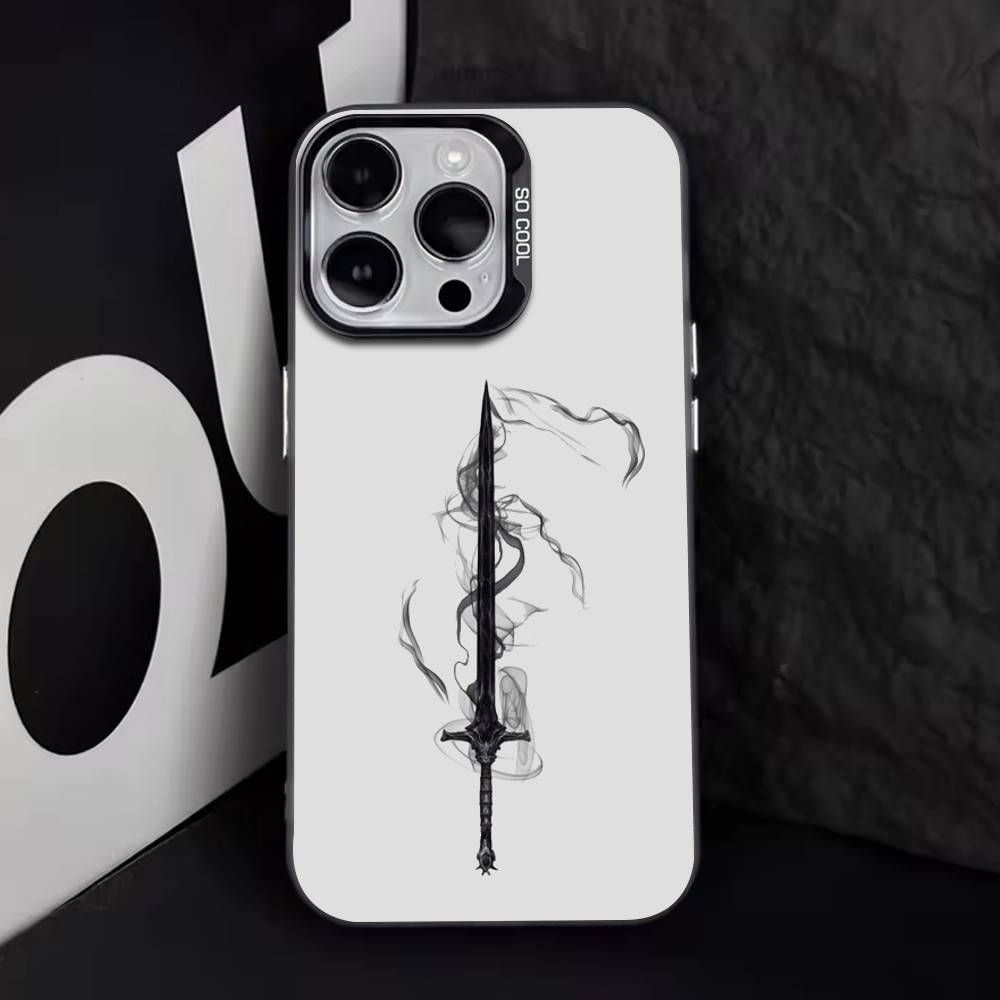 Креативный узор 'Меч' Чехол для телефона для iPhone 17,16,15,14,13,12,11 Plus,Pro Max,XS,Цветной Серебристый Черный Чехол