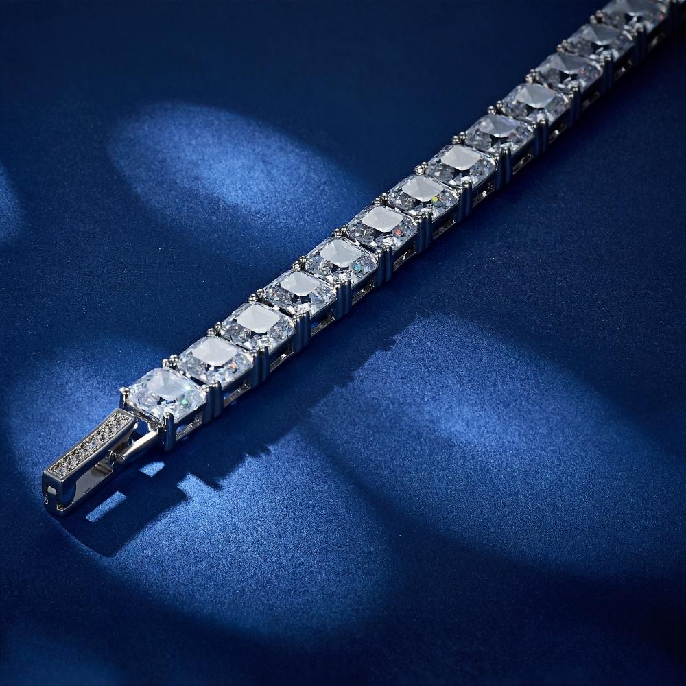 White Square Zircon Mystic Cubic Zirconia Women Tennis Bracelets Bangles