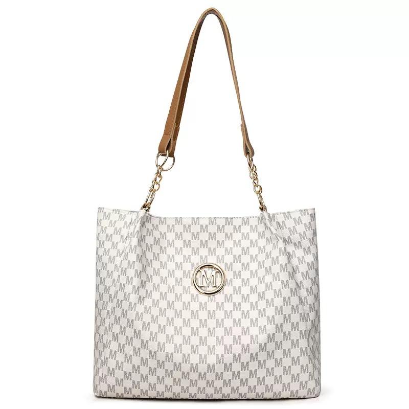 Винтажная геометрическая сумка-тоут из синтетической кожи с дизайном буквы "M" для женщин, сумочка, сумка через плечо, большая вместимость, сумка для покупок и путешествий