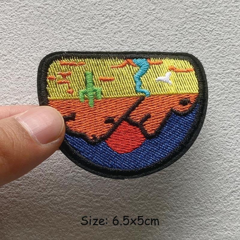 Natural Adventure Thermoadhesive Camping Sticker Embroidered Patches For Clothes DIY DIY