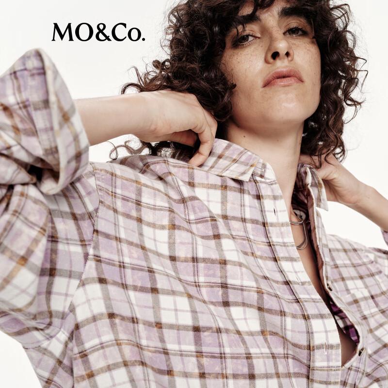 MO&Co. Vintage Washed Plaid Cotton Shirt