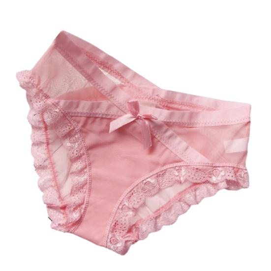 Women's Sexy Panties Lace See Through Underwear Low Rise Thin Mesh Sheer Underpants Breathable Bikini Briefs