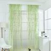 2 Pieces Voile Tulle Willow Leaf Window Curtain Room Salix Leaf Sheer Vine Drapes Curtain Willow Leaf Curtain for Living Room Bedroom Balcony