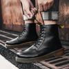 Высокие классические хлопковые ботинки Мартина для мужчин и женщин, британские высокие мужские ботинки, черные рабочие ботинки в стиле ретро, модные кожаные ботинки для пары